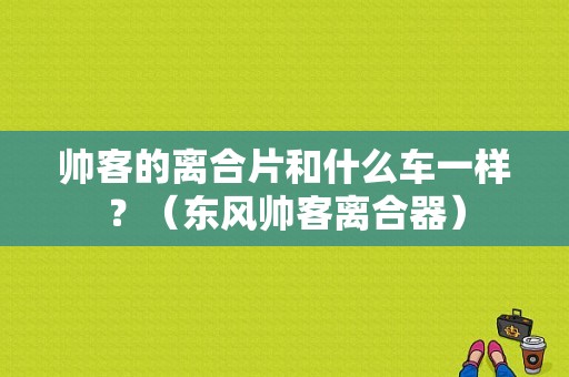 帅客的离合片和什么车一样？（东风帅客离合器）-图1