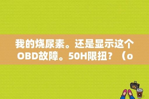 我的烧尿素。还是显示这个OBD故障。50H限扭？（obd故障解决方法）-图1