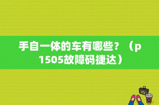 手自一体的车有哪些？（p1505故障码捷达）-图1