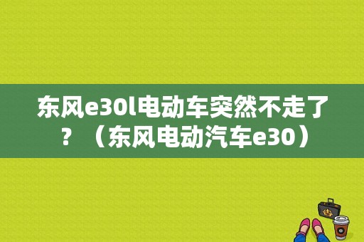 东风e30l电动车突然不走了？（东风电动汽车e30）-图1