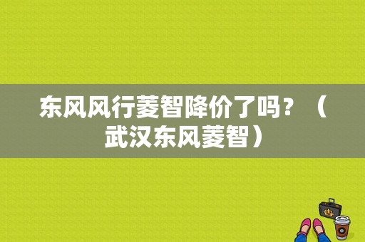 东风风行菱智降价了吗？（武汉东风菱智）-图1