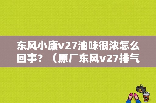 东风小康v27油味很浓怎么回事？（原厂东风v27排气管）-图1
