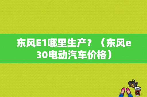 东风E1哪里生产？（东风e30电动汽车价格）-图2
