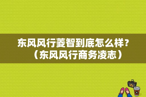 东风风行菱智到底怎么样？（东风风行商务凌志）-图1