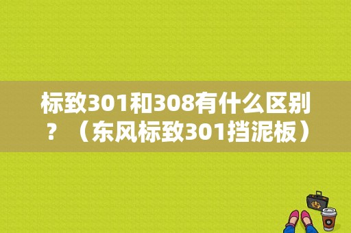 标致301和308有什么区别？（东风标致301挡泥板）-图1