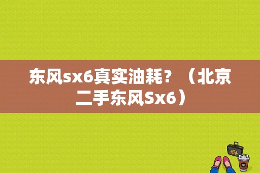 东风sx6真实油耗？（北京二手东风Sx6）-图1