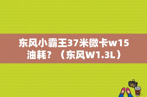 东风小霸王37米微卡w15油耗？（东风W1.3L）-图1