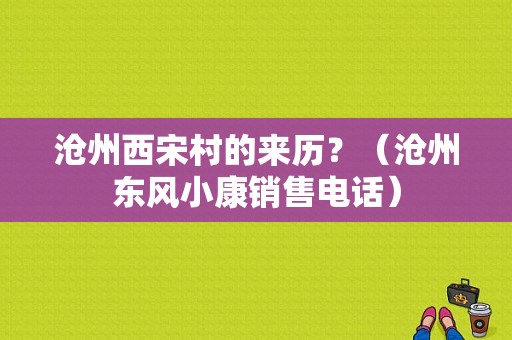 沧州西宋村的来历？（沧州东风小康销售电话）-图1