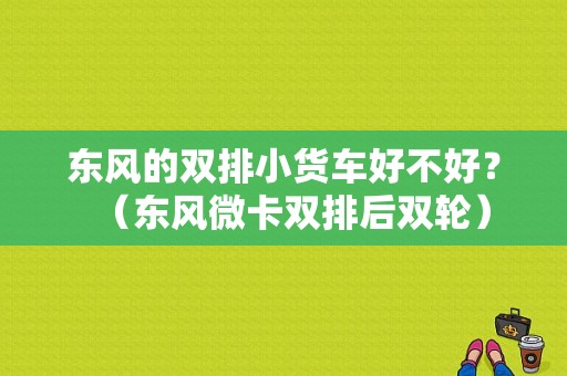 东风的双排小货车好不好？（东风微卡双排后双轮）-图1