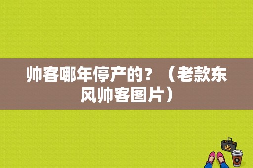 帅客哪年停产的？（老款东风帅客图片）-图1