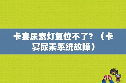 卡宴尿素灯复位不了？（卡宴尿素系统故障）-图1