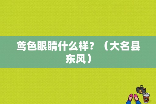 鸢色眼睛什么样？（大名县东风）-图1