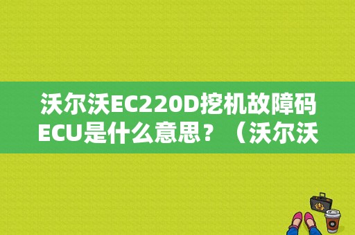 沃尔沃EC220D挖机故障码ECU是什么意思？（沃尔沃挖掘机ecu故障）-图1