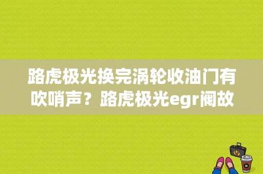 路虎极光换完涡轮收油门有吹哨声？路虎极光egr阀故障-图1
