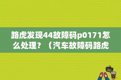 路虎发现44故障码p0171怎么处理？（汽车故障码路虎 P0171）-图1
