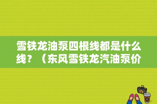雪铁龙油泵四根线都是什么线？（东风雪铁龙汽油泵价格）-图1