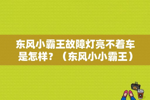 东风小霸王故障灯亮不着车是怎样？（东风小小霸王）-图1