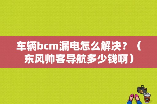 车辆bcm漏电怎么解决？（东风帅客导航多少钱啊）-图1