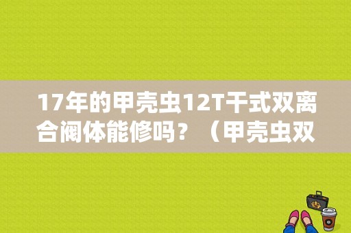 17年的甲壳虫12T干式双离合阀体能修吗？（甲壳虫双离合故障）-图1