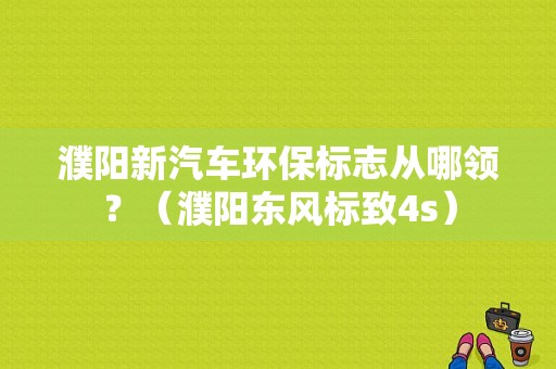 濮阳新汽车环保标志从哪领？（濮阳东风标致4s）-图1