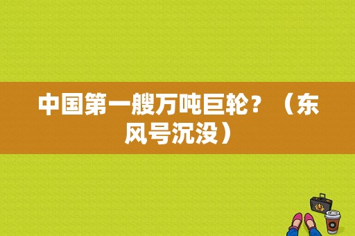 中国第一艘万吨巨轮？（东风号沉没）-图1