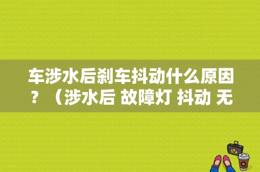 车涉水后刹车抖动什么原因？（涉水后 故障灯 抖动 无力）-图1