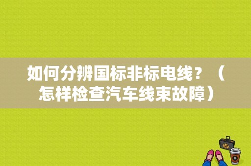 如何分辨国标非标电线？（怎样检查汽车线束故障）-图1