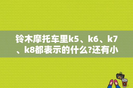 铃木摩托车里k5、k6、k7、k8都表示的什么?还有小R、中R、大R说的是什么？（05R1 19故障码）-图1