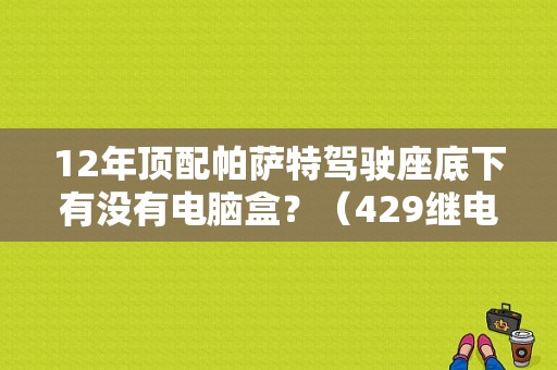 12年顶配帕萨特驾驶座底下有没有电脑盒？（429继电器故障）-图1