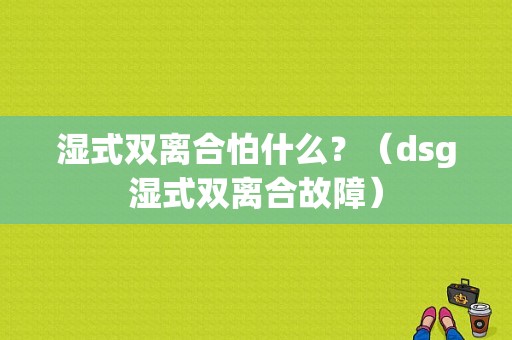 湿式双离合怕什么？（dsg湿式双离合故障）-图1
