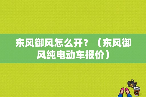东风御风怎么开？（东风御风纯电动车报价）-图1