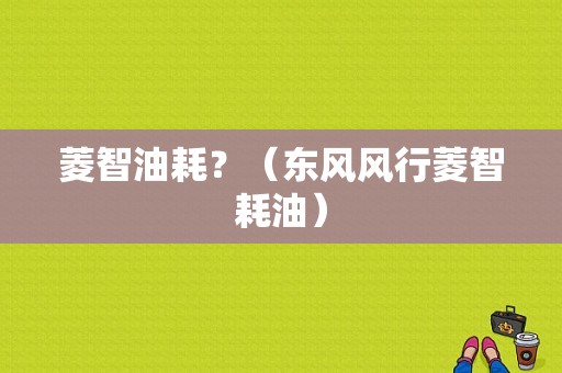 菱智油耗？（东风风行菱智耗油）-图1
