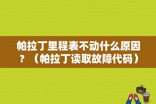 帕拉丁里程表不动什么原因？（帕拉丁读取故障代码）-图1