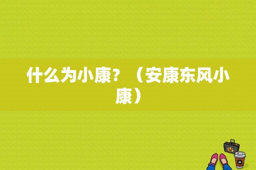 什么为小康？（安康东风小康）-图2