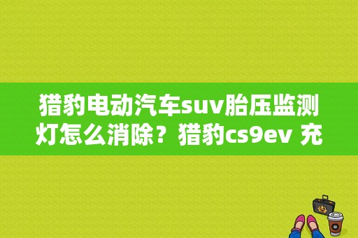 猎豹电动汽车suv胎压监测灯怎么消除？猎豹cs9ev 充电故障2-图1