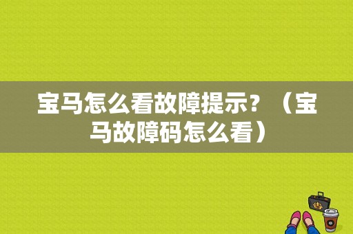 宝马怎么看故障提示？（宝马故障码怎么看）-图1