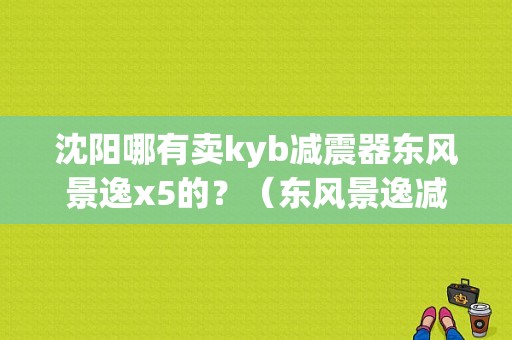 沈阳哪有卖kyb减震器东风景逸x5的？（东风景逸减震器多少钱）-图1