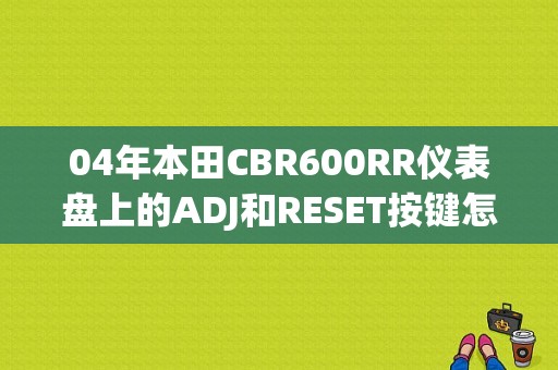 04年本田CBR600RR仪表盘上的ADJ和RESET按键怎么使用？（本田cbr600故障灯闪2下）-图1