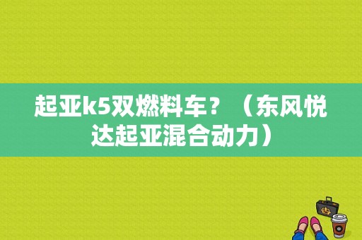 起亚k5双燃料车？（东风悦达起亚混合动力）-图2