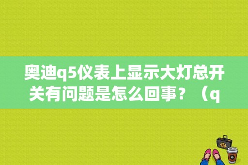 奥迪q5仪表上显示大灯总开关有问题是怎么回事？（q5大灯亮故障）-图1