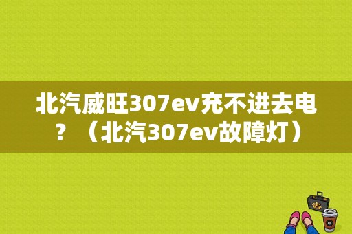 北汽威旺307ev充不进去电？（北汽307ev故障灯）-图1