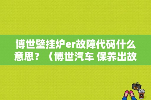 博世壁挂炉er故障代码什么意思？（博世汽车 保养出故障）-图1