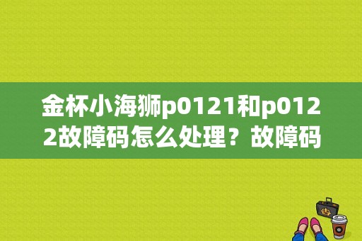 金杯小海狮p0121和p0122故障码怎么处理？故障码可分为-图1