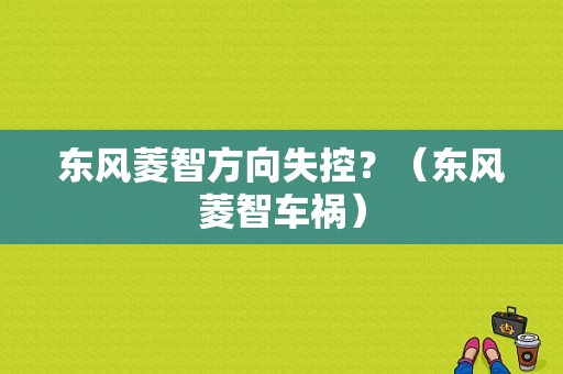 东风菱智方向失控？（东风菱智车祸）-图1