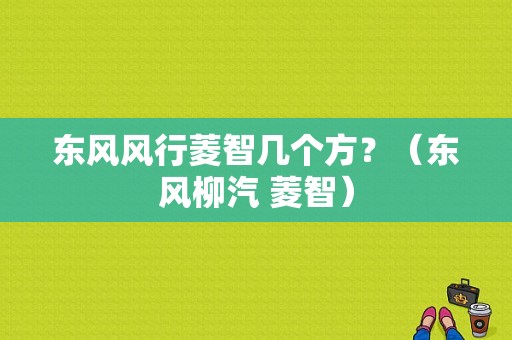 东风风行菱智几个方？（东风柳汽 菱智）-图1