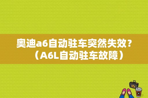 奥迪a6自动驻车突然失效？（A6L自动驻车故障）-图1