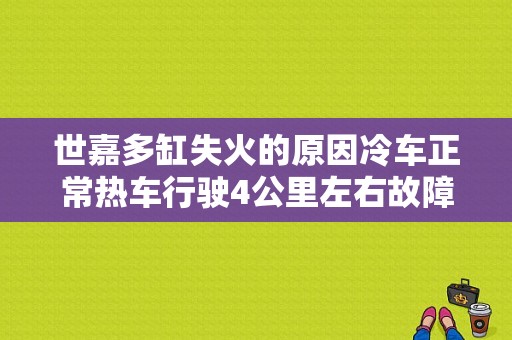 世嘉多缸失火的原因冷车正常热车行驶4公里左右故障灯亮加不起油，熄火凉一下又可加油，电脑解码显示:2？爱丽舍缺缸故障灯亮-图1