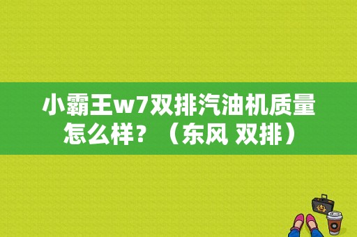 小霸王w7双排汽油机质量怎么样？（东风 双排）-图1