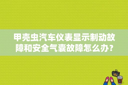 甲壳虫汽车仪表显示制动故障和安全气囊故障怎么办？新甲壳虫仪表故障图片-图1