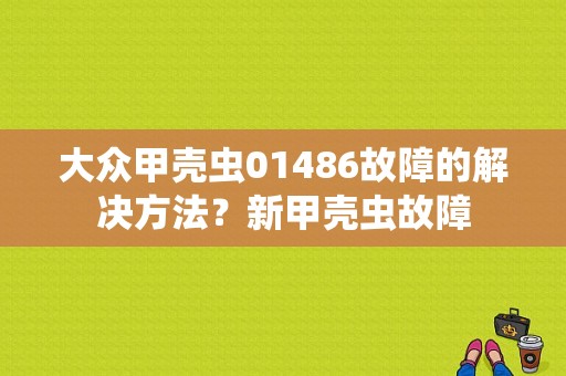 大众甲壳虫01486故障的解决方法？新甲壳虫故障-图1